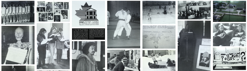 banner collage of old UPEI photos in black and white